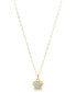 Фото #1 товара Macy's children's Diamond Accent Butterfly Pendant Necklace in 14k Gold, 14" + 2" extender