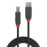 Lindy 2m USB 2.0 Type A to B Cable - Anthra Line - 2 m - USB A - USB B - USB 2.0 - 480 Mbit/s - Black