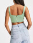 Femme Luxe corset style top in satin sage