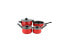 Gibson Home Casselman Carbon Steel 7-Piece Cookware Set, Red 108170.07