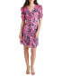 Фото #1 товара Платье DKNY женское с короткими рукавами и V-образным вырезом из шифона