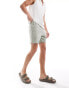 Hollister 7inch texture linen shorts in light green