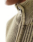 Weekday Marwin zip through knitted vest in washed brown