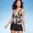 Women's Tropical Print Underwire V-Neck Tankini Top- Kona Sol Multi S