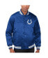 Фото #1 товара Men's Royal Indianapolis Colts Locker Room Satin Varsity Full-Snap Jacket