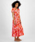 Фото #3 товара Petite Print Short-Sleeve Maxi Dress