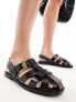 Mango buckle cross over sandals in black EU 35.5 - фото #5