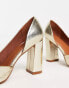 Фото #4 товара ASOS DESIGN Wide Fit Winston d'orsay high heeled shoes in gold