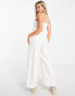 Фото #4 товара Forever New Petite buckle tie waist wide leg jumpsuit in white