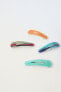 Pack of four striped hair clips