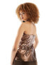 Фото #7 товара Amy Lynn Lupe bardot top in metallic dark coffee