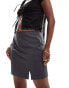 Фото #1 товара Object tailored mini skirt with notch front in grey