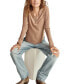 ფოტო #3 პროდუქტის Women's Embroidered Mesh Henley Top