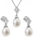 Luxury silver set with genuine pearls Pavon 29018.1