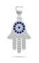 Modern silver pendant with zircons Hamsa PT79W