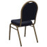 Фото #2 товара Hercules Series Dome Back Stacking Banquet Chair In Navy Patterned Fabric - Gold Frame