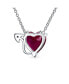 Romantic Promise Valentine Cubic Zirconia Ruby Red AAA CZ Devil Heart Pendant Necklace For Women Teens .925 Sterling Silver