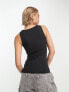 ONLY reversible seamless square neck vest top in black