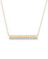 ფოტო #1 პროდუქტის Diamond Textured Bar 18" Pendant Necklace (1/6 ct. t.w.) in Gold Vermeil, Created for Macy's