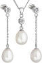 Silver pearl set with zircons Pavon 29005.1 AAA white