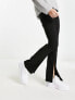 Фото #1 товара Miss Selfridge bengaline split hem kickflare in black