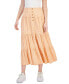 Juniors' Printed Tiered Midi Skirt