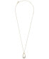 Фото #3 товара Wrapped diamond Oval Pavé Pendant Necklace (1/6 ct. t.w.) in 14k Gold, 16" + 2" extender, Created for Macy's