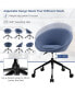 Фото #5 товара Adjustable Swivel Accent Chair Linen Office Chair Round Back