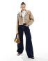 River Island cropped trench jacket in beige Бежевый, 40 - фото #3