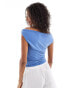 Фото #4 товара ONLY 3 way slinky top in blue