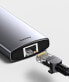 Wielofunkcyjny HUB 6w1 USB USB-C PD HDMI 3x USB 3.2 RJ45 Szary