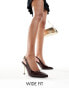 Фото #1 товара Public Desire Torrie Wide Fit sling back pointed heeled shoes in chocolate brown with gold heel