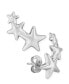 ფოტო #1 პროდუქტის Triple Star Stud Crawler Earrings Set in 14k White Gold