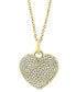 Фото #3 товара EFFY® Diamond Pavé Heart 18" Pendant Necklace (5/8 ct. t.w.) in 14k Gold