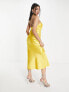 Фото #4 товара Miss Selfridge satin halter maxi slip dress in yellow