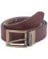 Фото #1 товара Men's Reversible Tartan to Leather Belt