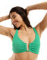 The Frolic reef shirred detail bikini top in true green 34 - фото #6