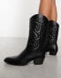 Pull&Bear – Cowboystiefel in Schwarz