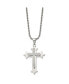 ფოტო #3 პროდუქტის Polished and Laser Cut Cross Pendant on a Rope Chain Necklace