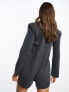 ASOS DESIGN oversized blazer playsuit in charcoal 40 - фото #5