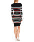 ფოტო #2 პროდუქტის Women's Striped Rib Knit Sweater Dress