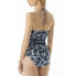 Michael Kors Palm Mix Bandeau Cutout One-Piece New Navy Size 10