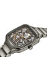 ფოტო #2 პროდუქტის Unisex Swiss Automatic True Square Open Heart Diamond (1/10 ct. t.w.) Gray Ceramic Bracelet Watch 38mm