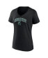 ფოტო #3 პროდუქტის Women's Black Michigan State Spartans Evergreen Campus V-Neck T-shirt