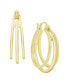 Triple Point Oval Click Top Hoop Earring in Silver Plate or Gold Plate