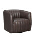 Фото #1 товара Aries 31" Genuine Leather Swivel Barrel Chair