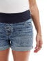 Фото #4 товара ASOS DESIGN Maternity denim comfort mom short in midwash blue