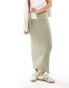 Cotton On staple midi skirt in sage rib Wüstensalbei, XS - EU 36 - фото #3