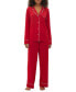 ფოტო #1 პროდუქტის GapBody Women's 2-Pc. Notched-Collar Long-Sleeve Pajamas Set