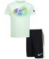 ფოტო #1 პროდუქტის Little Boys Hazy Rays Graphic T-Shirt & Mesh Shorts, 2 Piece Set